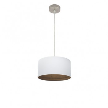 Distribuidor - Lâmpadas Diversas | Colgantes Moderno | COLGANTE TATIANA 1XE27 NIQUEL/BLANCO-MAD.OSCURA REGX30X30 CM Ref: 189193084